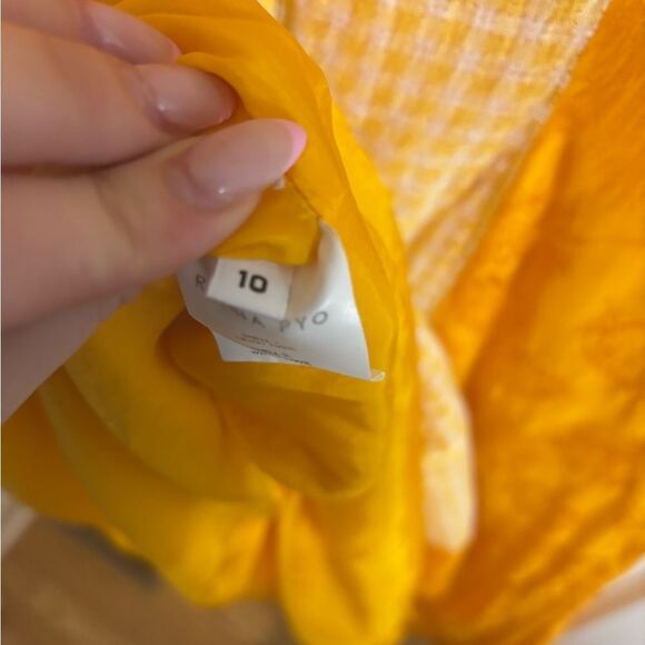Rejina Pyo yellow Printed Dylan midi Dress size 10 - Picture 9 of 12